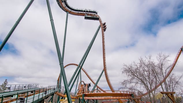 The Yukon Striker sets records for a dive coaster.