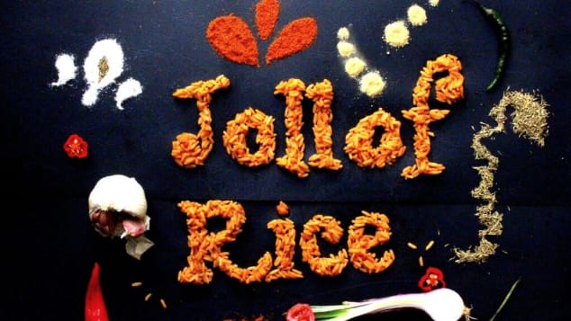 Inspired by West African jollof rice, Adam uses her favorite spices to show color.