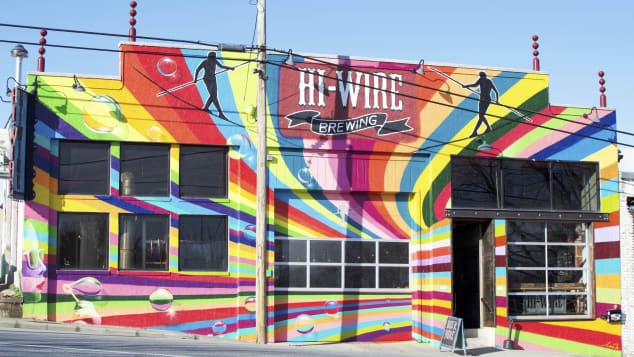 Hi-Wire's bright colors and beer variety are inspired by the circus.