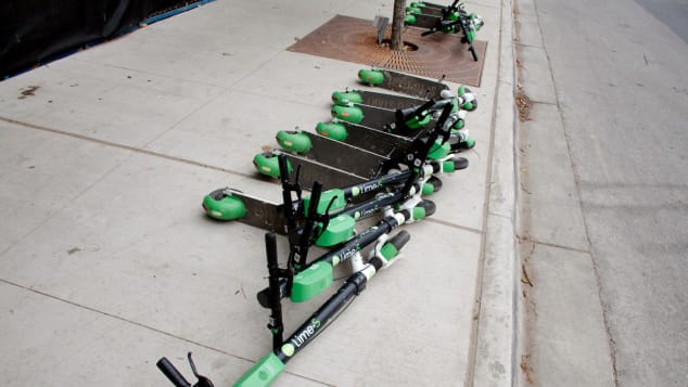 Scooters can be ditched by users wherever they like
