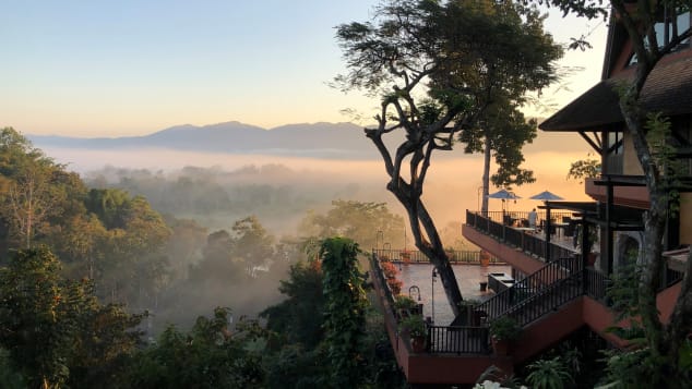 The resort, located in Chiang Saen, overlooks Myanmar and Laos. 