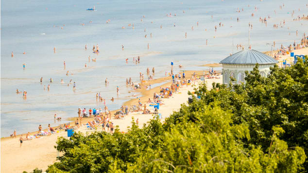 Baltic coastline in Jūrmala, Latvia