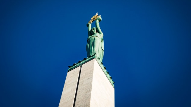 The Freedom Monument in Riga, Latvia