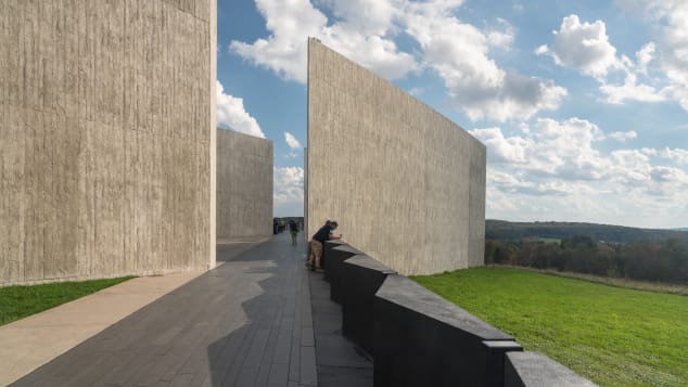 The visitor Center and viewing platform at the 9/11 memorial for Flight 93 near Shanksville, Pennsylvania.