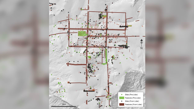 A map of the "lost city" of Mahendraparvata in Phnom Kulen, Cambodia.