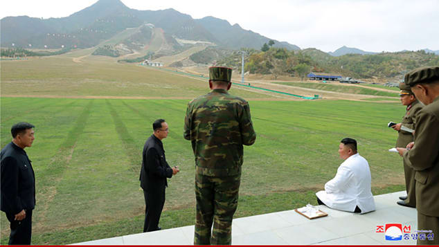 Kim Jong Un visits the Yangdok County Hot Spring Resort in North Korea. 