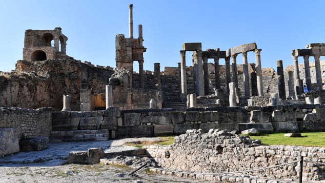 The ancient city of Dougga, Tunisia, is considered the best preserved Roman town in North Africa.