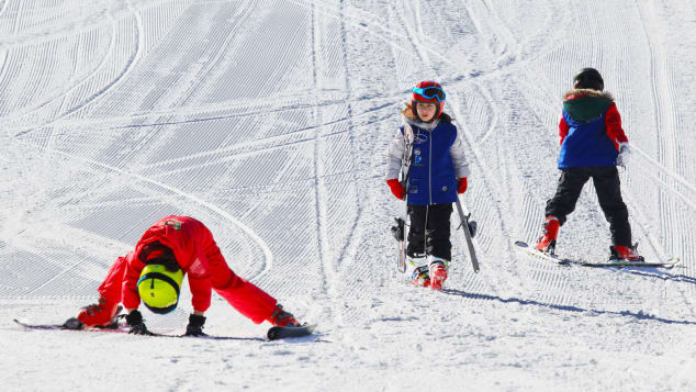 Georgia skiing resorts - Bakuriani, children on skiing slope