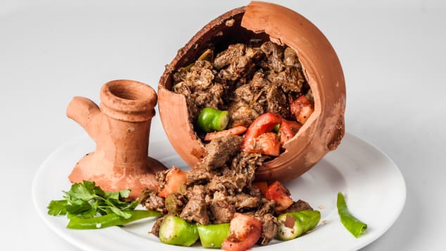 Testi kebab -- a meat and vegetable dish that needs to be broken open before it's eaten