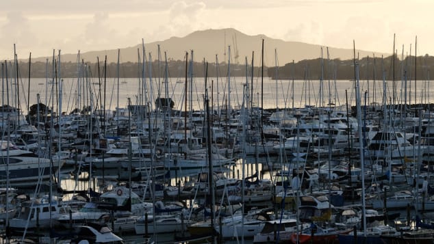 Hundreds of yachts and boats are seen on the harbour on March 26, 2020 in Auckland, New Zealand