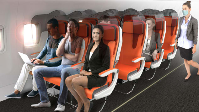 Coronavirus airplane seats - Aviointeriors