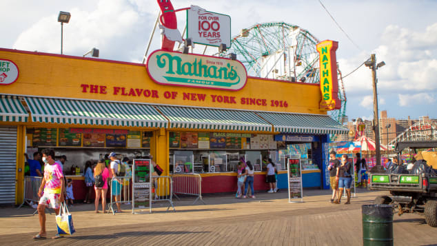 Every year on the 4th of July, Nathan's has a hot dog eating contest.