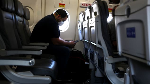 A passenger on board a United Airlines plane taking off from George Bush Intercontinental Airport on May 11