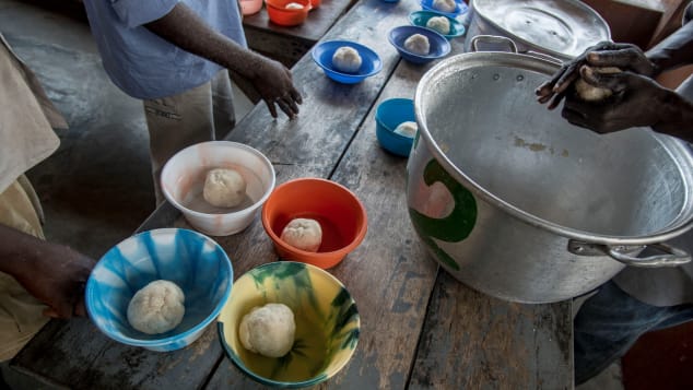 Be sure to try traditional Ghanian dishes like Banku, made by mixing fermented corn and cassava dough in hot water.