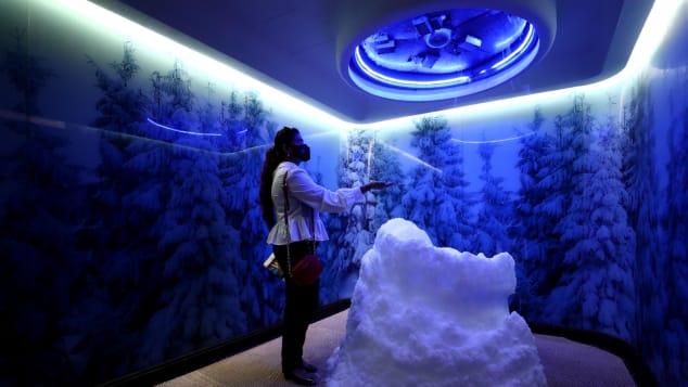 The Sweden Beach Palace has a snow room.