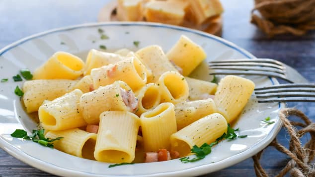 Rigatoni alla Carbonara: The secret's in the quality of the ingredients. 