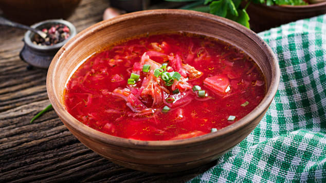 Tender beets are just the start of borscht's tangy delights.