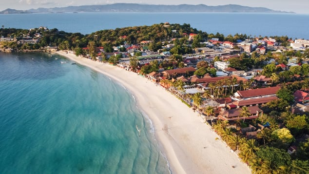 Haad Rin, once home to Thailand's monthly Full Moon Party, sits empty.