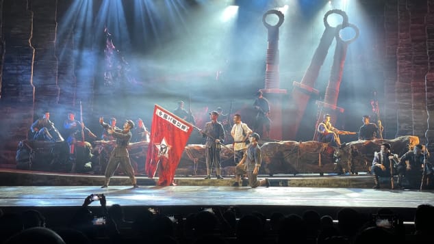 Staged in Yan'an, the "Red Show"  highlights the Communist Party's hard-fought early victories, featuring jaw-dropping acrobatics as well as elaborate song-and-dance numbers in a high-tech theater. 