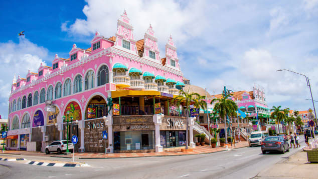 Aruba is known for its white beaches and colorful buildings in the capital city of Oranjestad.