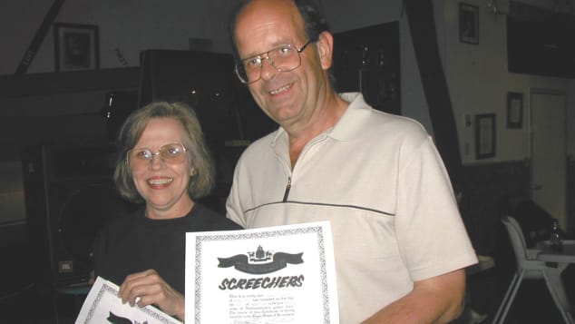 Nick and Diane at the Screech-In ceremony.