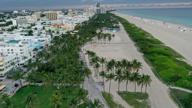 Miami (with Ocean Drive in Miami Beach pictured here) is among three top destinations for international travelers on Hopper.