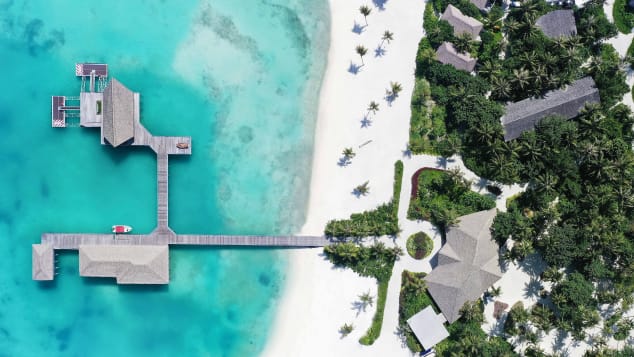Luxurious and family-friendly, Le Méridien Maldives offers overwater bungalows and multi-bedroom beach villas.