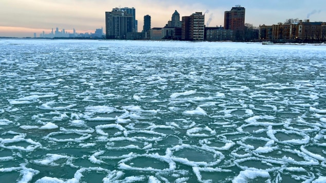 In Chicago, Lake Michigan can make intriguing frozen shapes in winter.