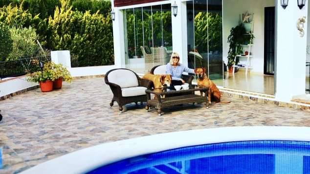 The Ashworths' many house sitting gigs including looking after two Ridgeback dogs at a villa in Spain.