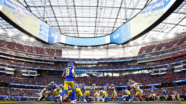 The San Francisco 49ers and the Los Angeles Rams played in the NFC Championship Game at SoFi Stadium on January 30.