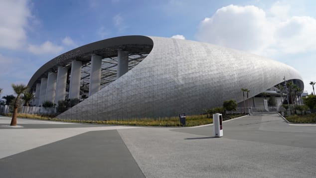 The futuristic indoor-outdoor stadium is the work of architecture firm HKS.