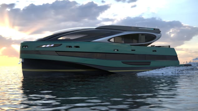 Royal Alpha One, seen in a rendering, is to have a "superyacht feel," despite being just 20 meters long.