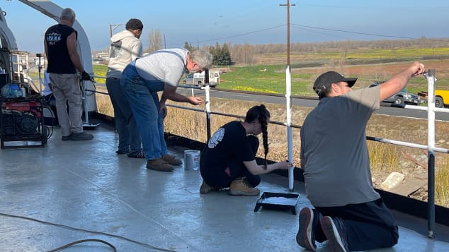 Willson has been working on the ship, which is moored at a marina in Little Potato Slough, California, with the help of volunteers.