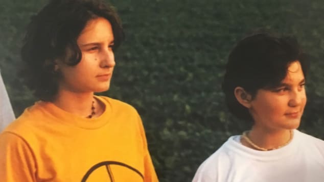 This childhood photo of Ayda Zugay and her sister, Vanja, was taken after they came to the United States.