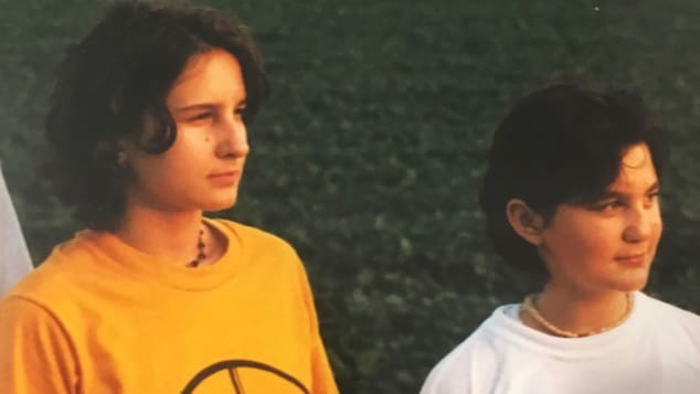 This childhood photo of Ayda Zugay and her sister, Vanja, was taken after they came to the United States. Tracy Peck says she remembers meeting them on a flight from Amsterdam to Minneapolis.