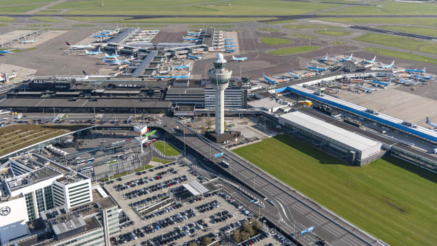 Schiphol Airport is one of the world's busiest airports for international passenger traffic. 