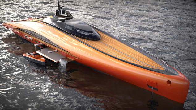 Powered by a hydrofoil system, Plectrum can lift itself above the water surface.
