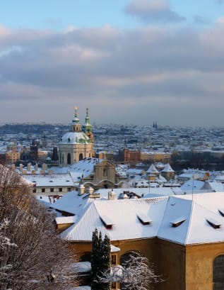 winter cities prague