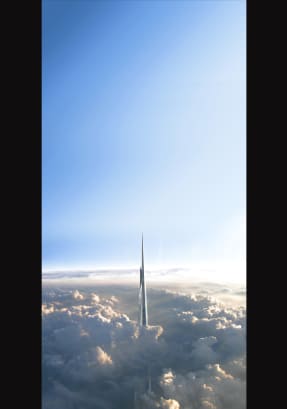 saudi freedom tower cloud view