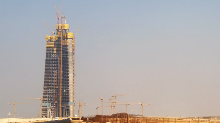 Jeddah Tower, pictured during CNN's visit.