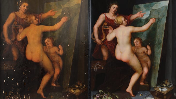 The painting was discovered in an art gallery closet. 