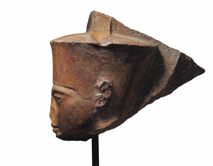 The statue is said to have features reminiscent of Pharaoh Tutankhamen.