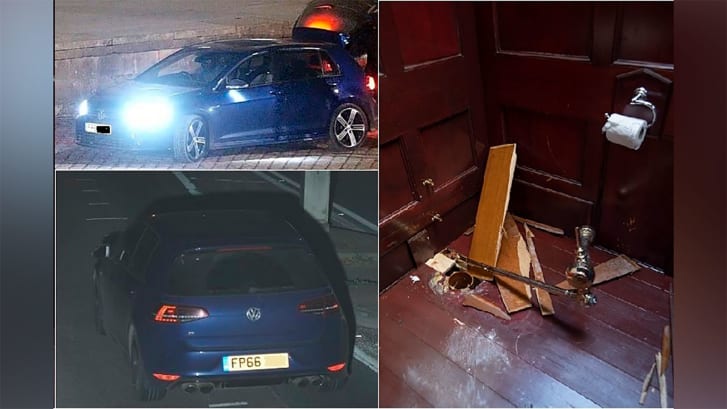 Police are looking for a navy blue Volkkswagen Golf R as part of their search for the stolen artwork.