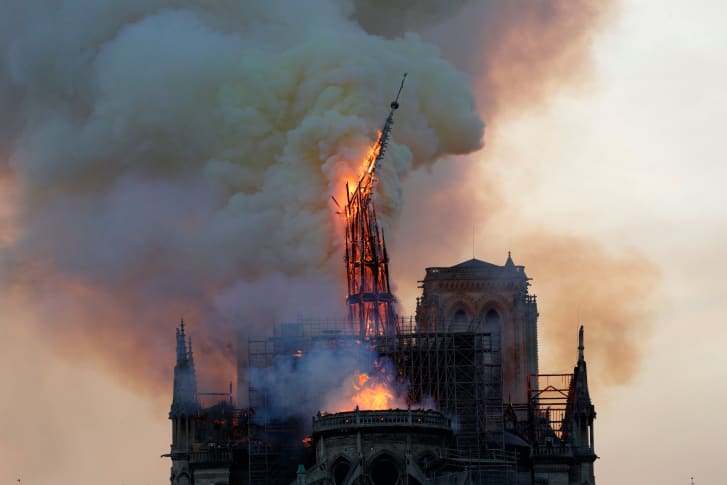 Notre Dame the Paris on fire