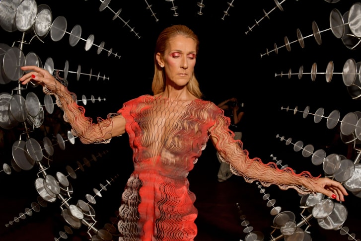 Celine Dion in the front rowIris van Herpen's show at Haute Couture Fashion Week in Paris.