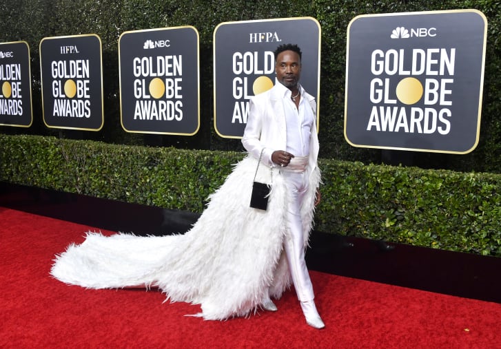 Billy Porter arrived in characteristically head-turning fashion.
