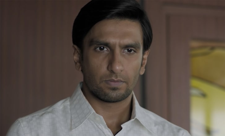 A screengrab of actor Ranveer Singh from the trailer of the 2019 movie 