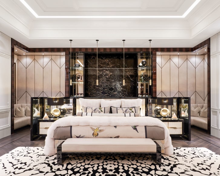 Inside Drake's 3,200-square-foot master bedroom.