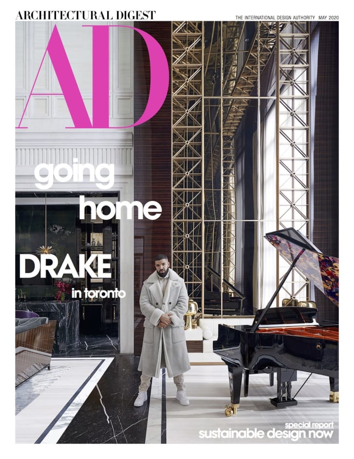 Drake on the cover of Architectural Digest's May issue.