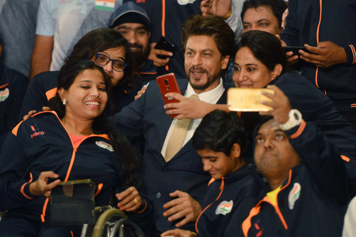 Actor Shah Rukh Khan at the 2018 Asian Para Games in New Delhi.